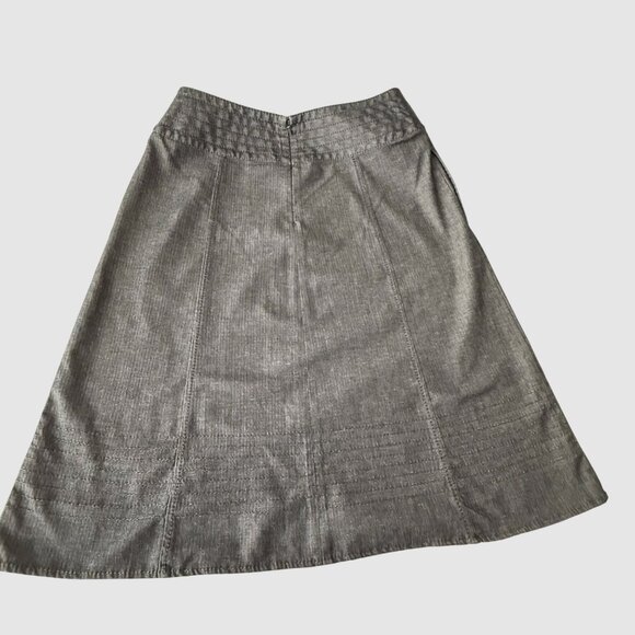 J. Jill Stretch A-Line Skirt Size 6 Gray Polyester Viscose Blend - Picture 2 of 9